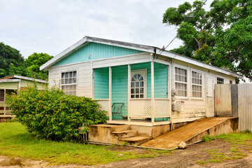 Fototapeta na wymiar Traditional Bajan house in Oistins, Barbados