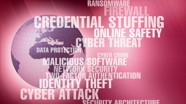Cyber crime safeguarding world globe through secure protocols and cyber security technology for remote access, password protection, and encryption