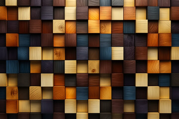 A colorful cubic wooden texture-Generative AI.