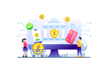 Online Bank Web Security Illustration