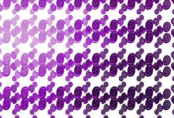 Light Purple vector background with curved circles.