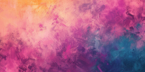 Fototapeta premium An abstract digital painting with dynamic brush strokes in shades of pink, purple, and blue across a wide canvas.