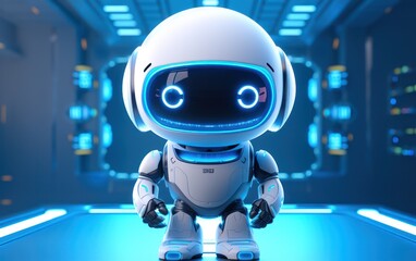 futuristic robot with a screen, a cute robot, futuristic sense of technology