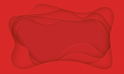Red vector background in paper cut style