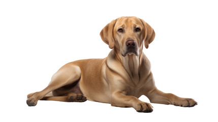 dog looking at the camera isolated on transparent and white background.PNG image.