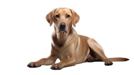 dog looking at the camera isolated on transparent and white background.PNG image.