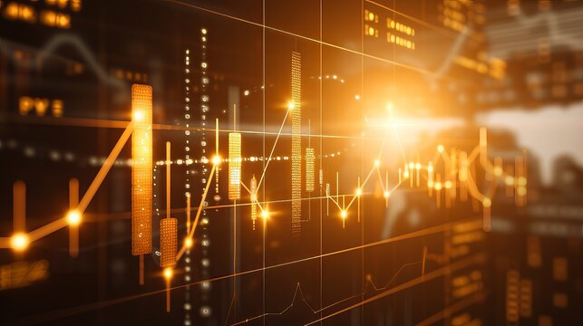 Captivating hologram of a complex algorithm graph for data analysis with ample copy space