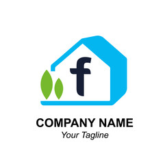 Initial Letter f with House Icon for Home Decor, Interior Design, Architecture, Contractor Building Vector Logo Idea Concept