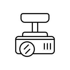 Projector outline icons, minimalist vector illustration ,simple transparent graphic element .Isolated on white background