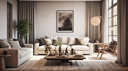 Elegant interior design of modern living room 
