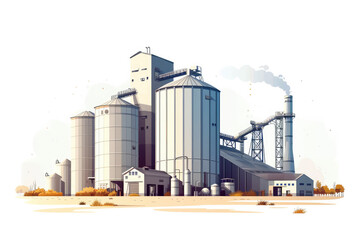 Obraz premium Grain Storage: Silos and Bins: Large-scale storage structures designed to store grains