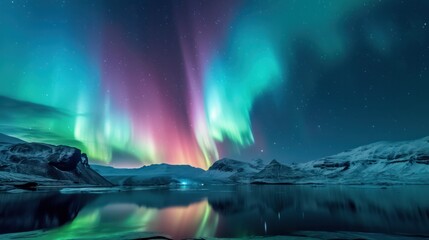 Beautiful sky with Aurora, Landscape