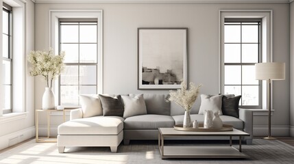 Fototapeta na wymiar Modern luxury living room interior design inspired by elegant color palette 