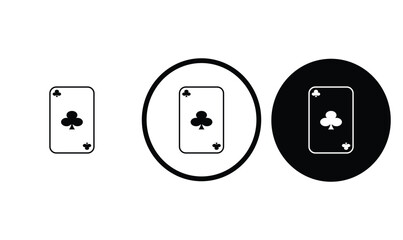 icon Card of Clubs black outline for web site design 
and mobile dark mode apps 
Vector illustration on a white background