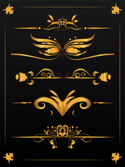 Gold vintage borders and dividers