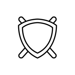 Shield outline icons, minimalist vector illustration ,simple transparent graphic element .Isolated on white background