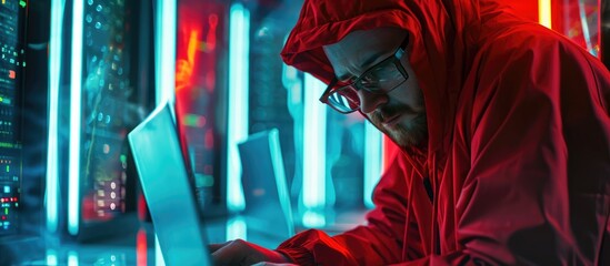 Spy infiltrating government server, stealing data, planting trojan virus, creating computer malware, breaching software encryption, engaging in online fraud.