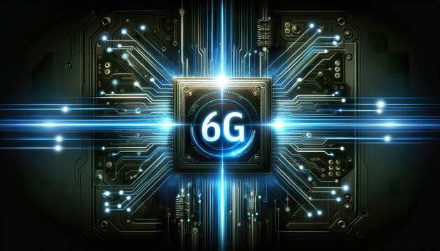 AI and 6G integration in a futuristic network concept, symbolizing unparalleled digital speed and connectivity