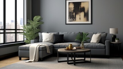 Modern luxury living room interior composition 