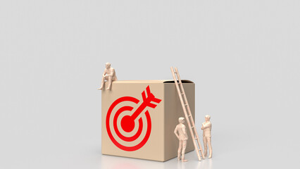 The Target symbol on box for Business concept 3d rendering.