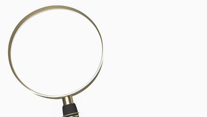The magnifying glass on white Background  3d rendering.