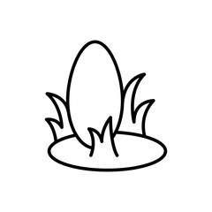 Stone and grass outline icons, minimalist vector illustration ,simple transparent graphic element .Isolated on white background