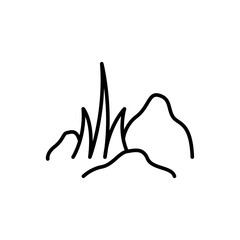 Stone and grass outline icons, minimalist vector illustration ,simple transparent graphic element .Isolated on white background