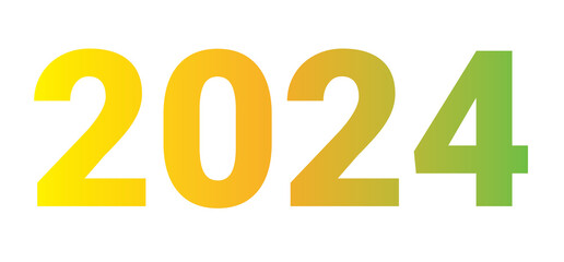 the number two thousand and twenty four with harmonious color gradations which refers to aesthetic and harmonious color combinations based on geometri
