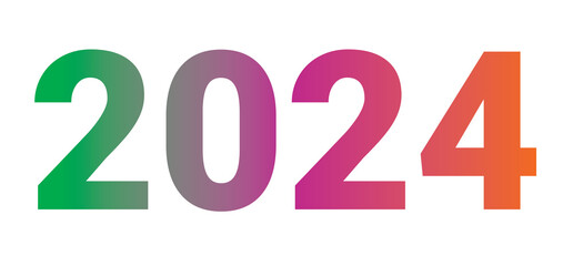 the number two thousand and twenty four with harmonious color gradations which refers to aesthetic and harmonious color combinations based on geometri
