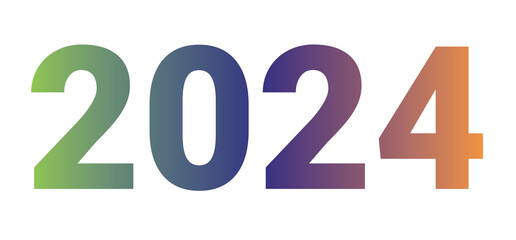 the number two thousand and twenty four with harmonious color gradations which refers to aesthetic and harmonious color combinations based on geometri
