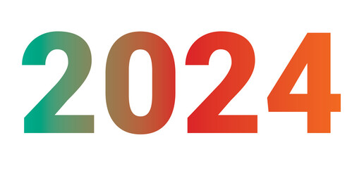the number two thousand and twenty four with harmonious color gradations which refers to aesthetic and harmonious color combinations based on geometri
