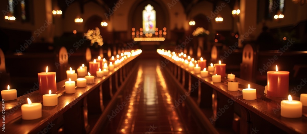 Canvas Prints beautiful hope brightens church with candles