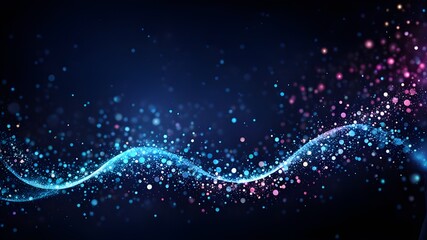 Obraz premium abstract blue background with lines, blue particles bokeh background overlay