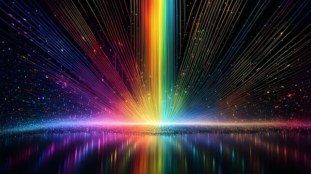 abstract rainbow background, hologram light rays, colorful rain, rays of light, rays of the rainbow, falling rainbows, streaks of light, holographic rainbow tunic, 