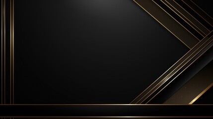 Luxury black background with golden lines. illustration. Eps 10 Generative AI