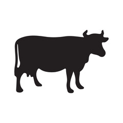 vector cow silhouette icon illustration isolated