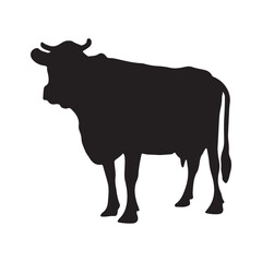 vector cow silhouette icon illustration isolated