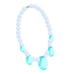 3D Isometric Flat Vector Set of Necklaces, Gemstones and Precious Accessorizes. Item 7