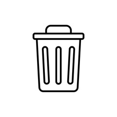 Trash can outline icons, minimalist vector illustration ,simple transparent graphic element .Isolated on white background