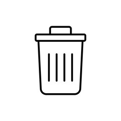 Trash can outline icons, minimalist vector illustration ,simple transparent graphic element .Isolated on white background