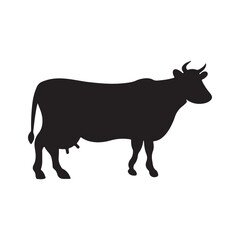 vector cow silhouette icon illustration isolated