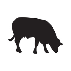 vector cow silhouette icon illustration isolated