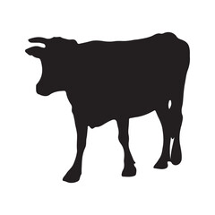 vector cow silhouette icon illustration isolated