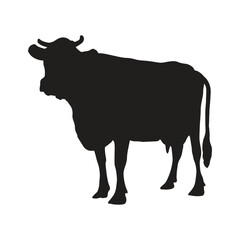 vector cow silhouette icon illustration isolated