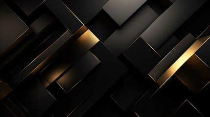 Abstract black and gold geometric background. illustration. Eps 10. Generative AI