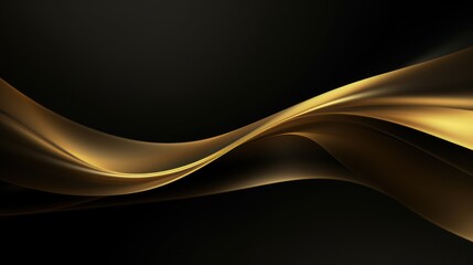 Abstract golden wavy background. 3d render illustration. Design element Generative AI