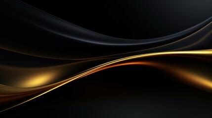 abstract gold and black wavy background. 3d render illustration Generative AI