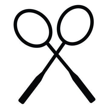badminton racket flat icon of vector illustration