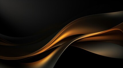 Abstract Black and Golden Shapes Background AI Generated