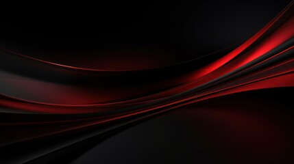 Black and red abstract wavy background. 3d render illustration. Generative AI